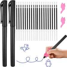 Magic Grooved Writing Practice Pen,Disappearing Ink Magic Pen for Grooved Handwr
