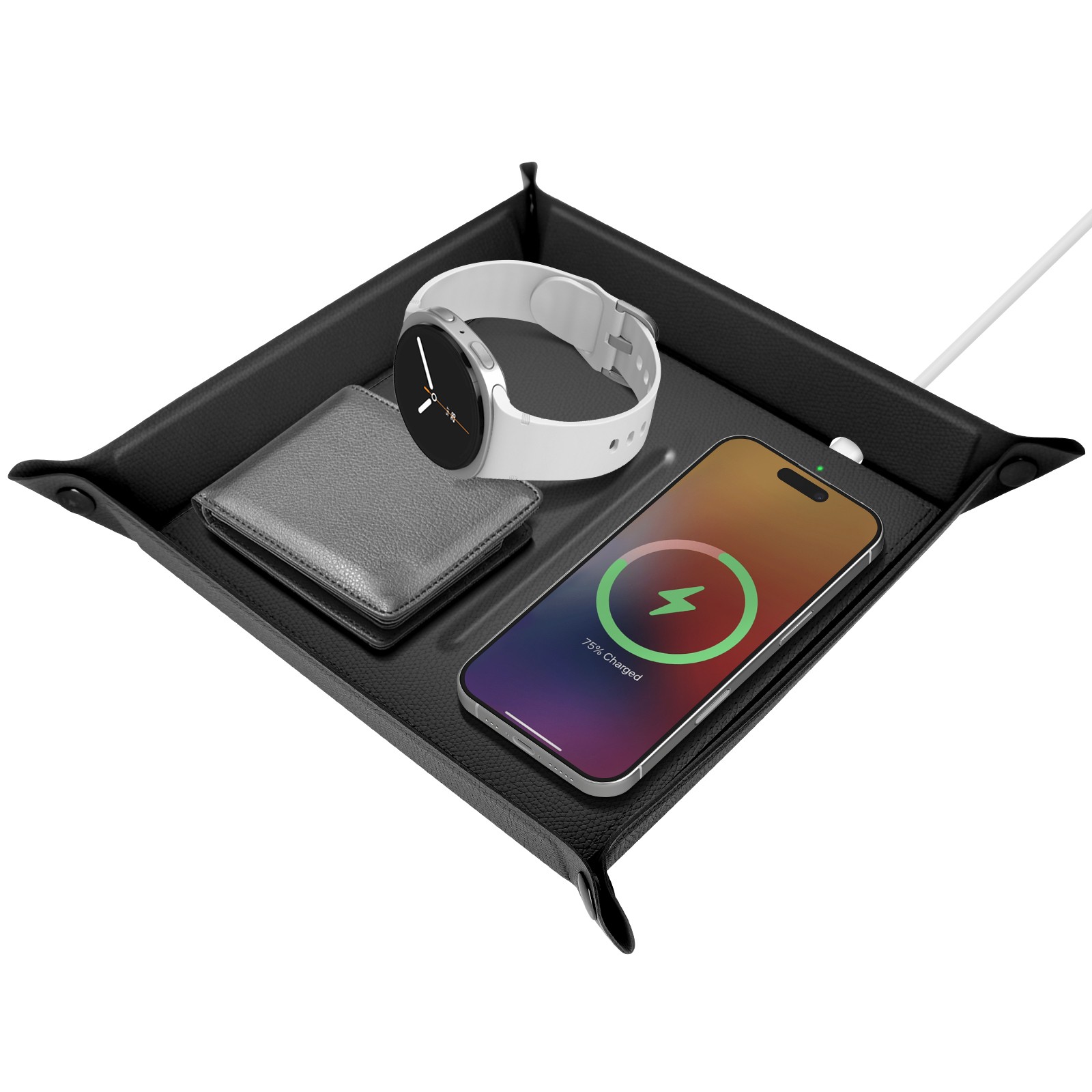 Station de recharge rapide sans fil 15W et vide-poche 4smarts anti-glisse