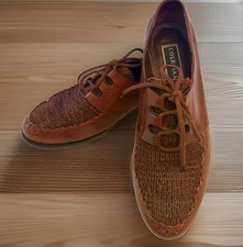 Vintage Cole Haan Womens Leather Woven Loafers 8.5 AA Country Classic Oxford Y2K