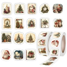 1000Pcs Christmas Packaging Labels Adhesive Labels Holiday Wrapping Sticker
