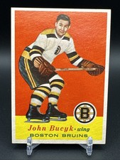 1957-58 TOPPS JOHNNY BUCYK ROOKIE CARD #10 BOSTON BRUINS HOF NHL HOCKEY Beauty