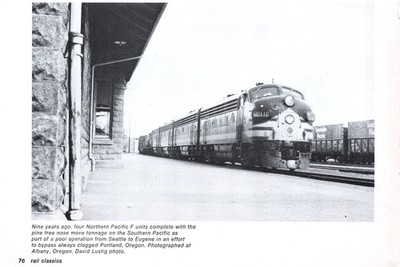 Albany Oregon Train Station Depot NP F Units SP Pool Operation Vtg Mag Excerpt