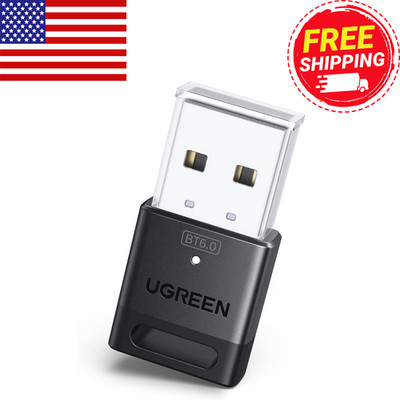 UGREEN USB Bluetooth Adapter for PC, Bluetooth 6.0 Dongle Receiver EDR & BLE, Pi