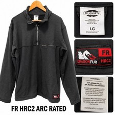   True North DragonWear FR Hoodie Large HRC2 Arc Rated 1/4 Zip Flame Resistant 