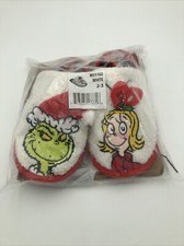 NEW, Dr. Seuss Grinch And Cindy Lou Holiday Slippers "Girls" Size 2-3    348   