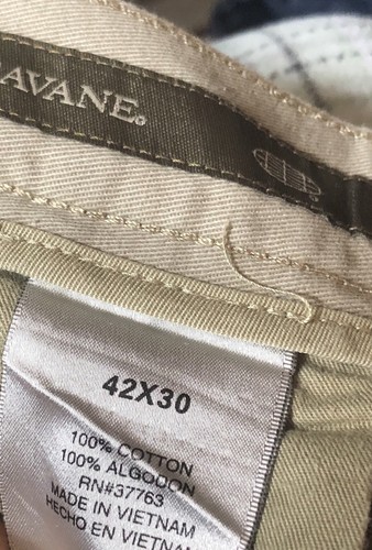 Savane Men's  Khaki Pleated Front Slacks 42 X 30 - Pleated - Picture 7 of 7