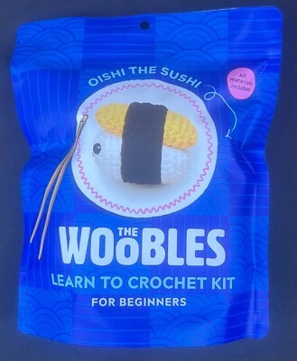 The Woobles Oishi The Sushi Crochet Kit & Hook For Beginners Yarn Craft Rare NEW