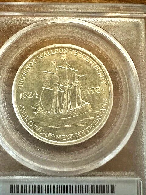 1924  *HUGUENOT* Half Dollar 50c PCGS MS63 - Image 3 of 4