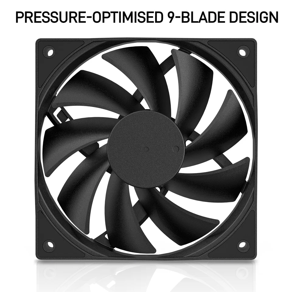 3Pack Black 120mm PC Case Fans High Airflow Low-Noise High Performance Fan Speed - Image 4 of 4