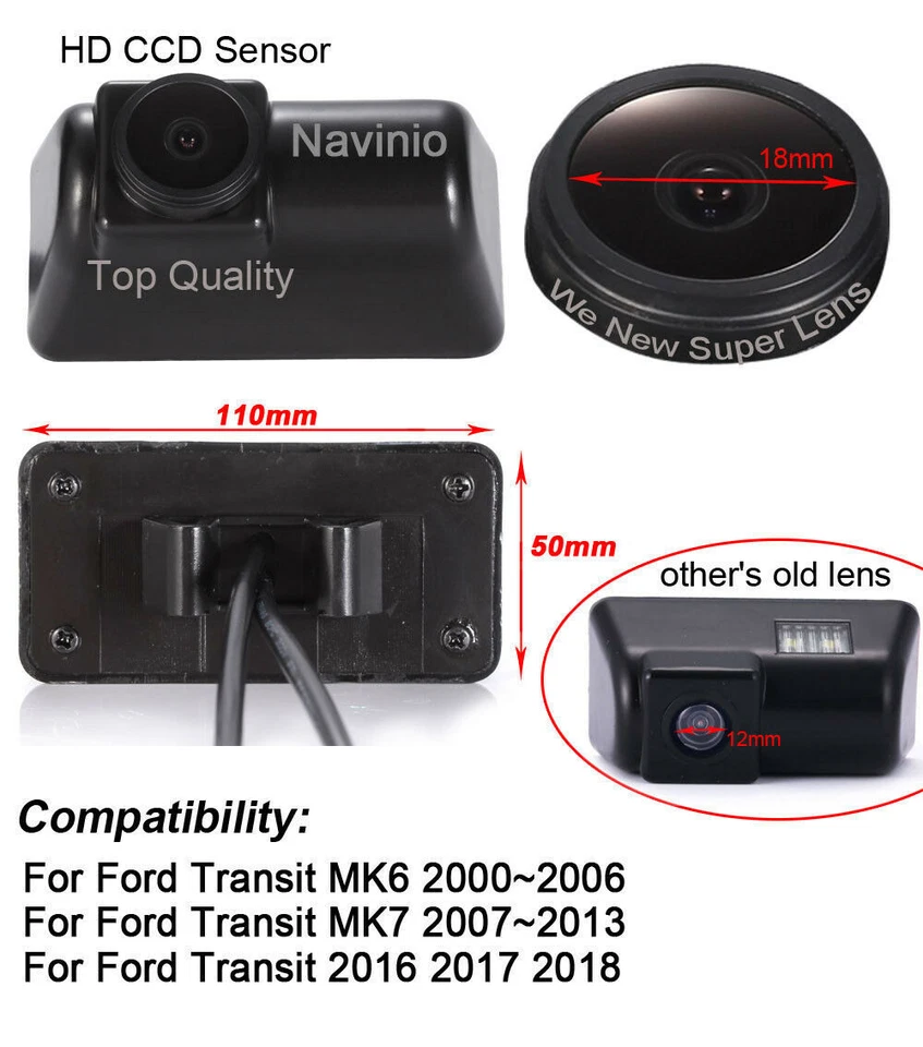 4.3" Car Rear View Mirror Monitor Auto Reversing Backup Camera For Ford Transit - Image 4 of 4