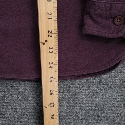 VINTAGE LL Bean Button Up Shirt Womens Purple Chamois Cloth Long Sleeve Flannel - Picture 5 of 10