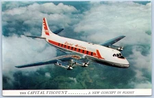 Postcard Capital Airlines Viscount Vickers Rolls Royce Airline Issued B68
