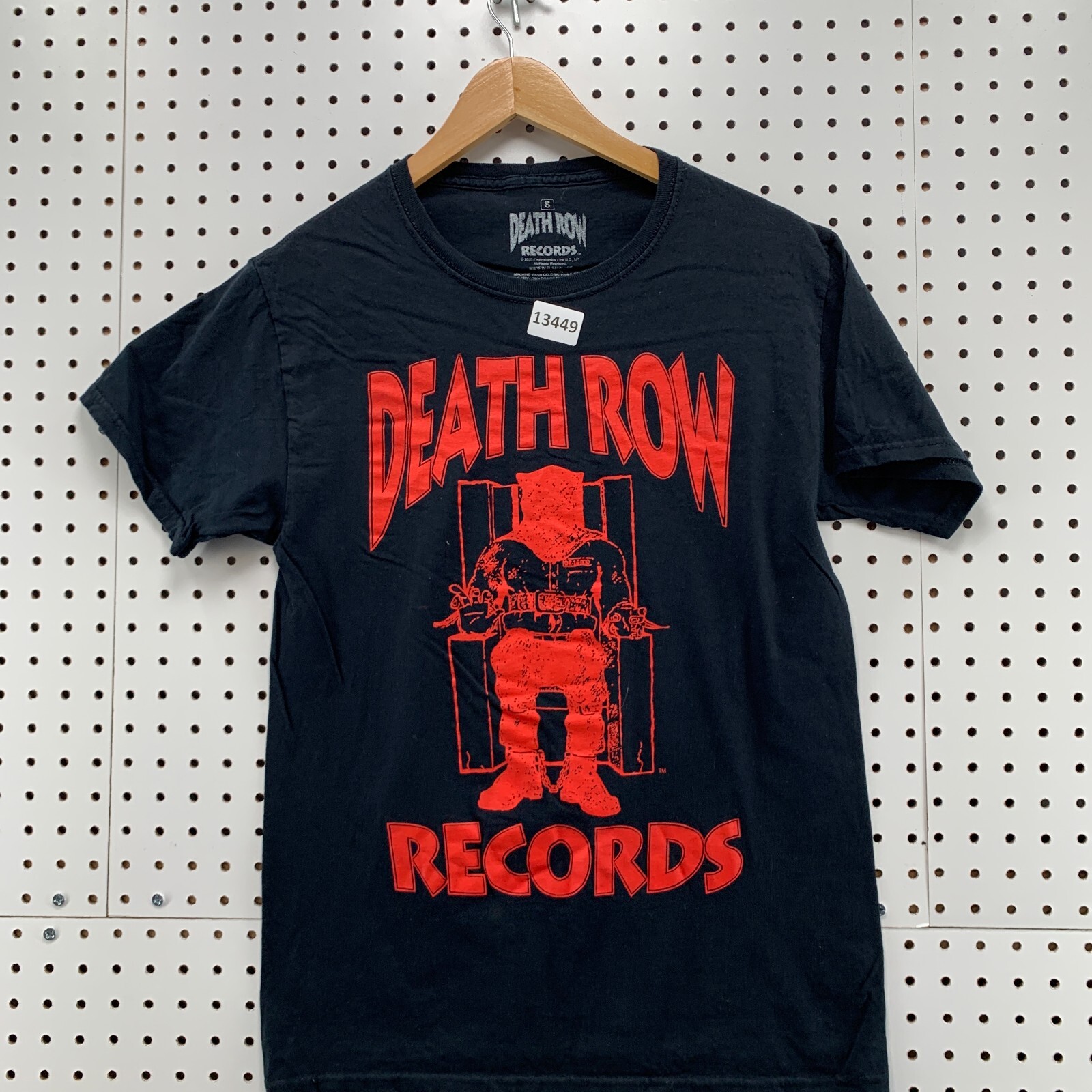 FILA Camicia a maniche corte Death Row Records adulta nera da uomo taglia small rossa lettere