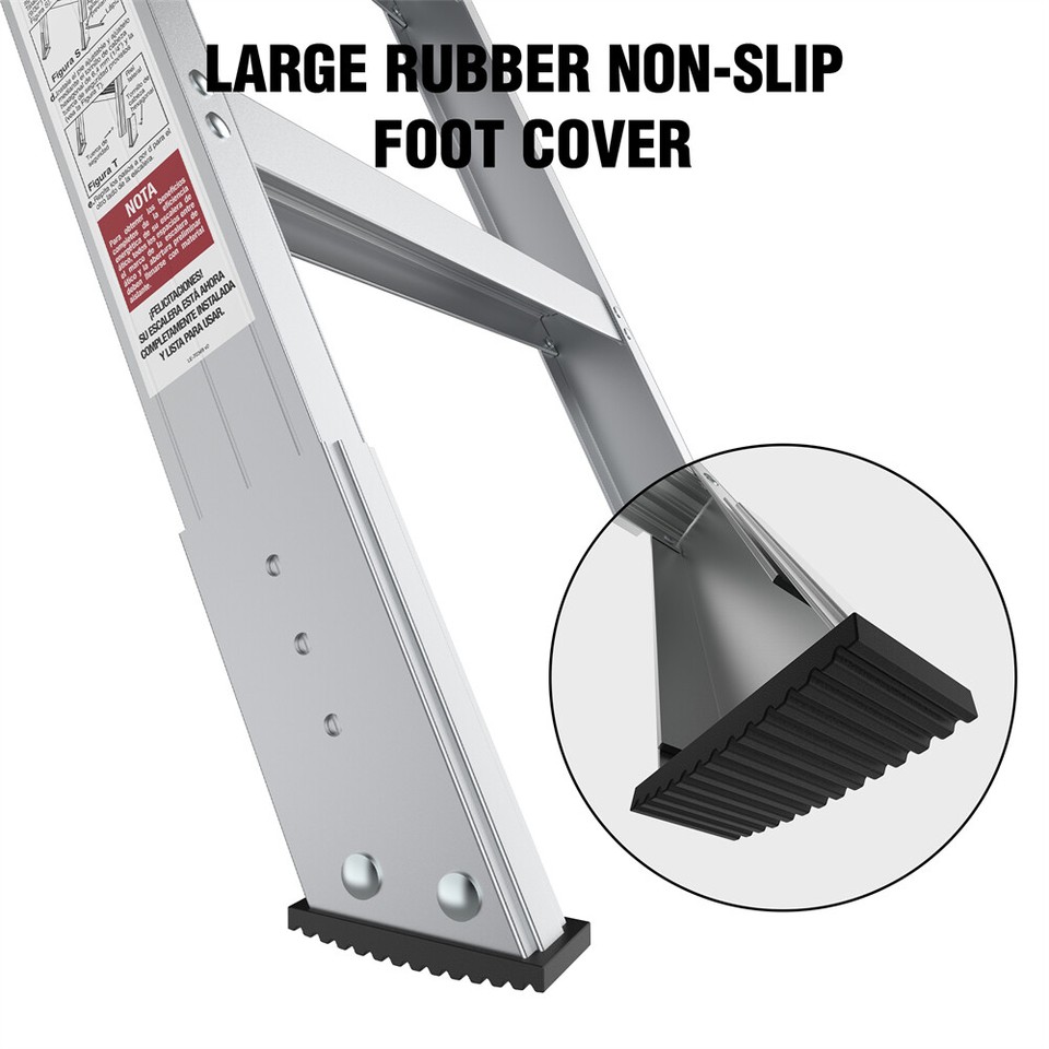 Folding Retractable Aluminum Attic Ladder Stairs Fits 7'8"-10'3 ...