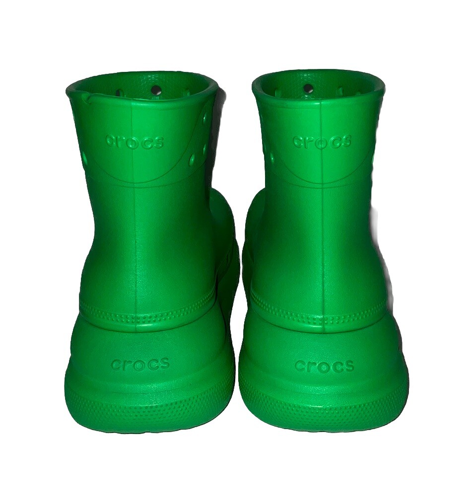 Crocs Classic Crush Waterproof Green Grass Rain Boots Men Size 6