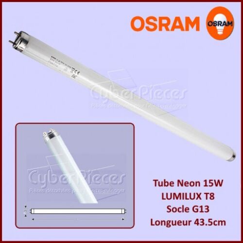 Tube Neon 15W - T8 - Socle G13 - 43.5cm Pour Hotte - Zdjęcie 1 z 1