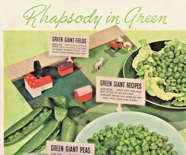 1940 Green Giant Canned Peas Vintage Print Ad Rhapsody In Green eBay