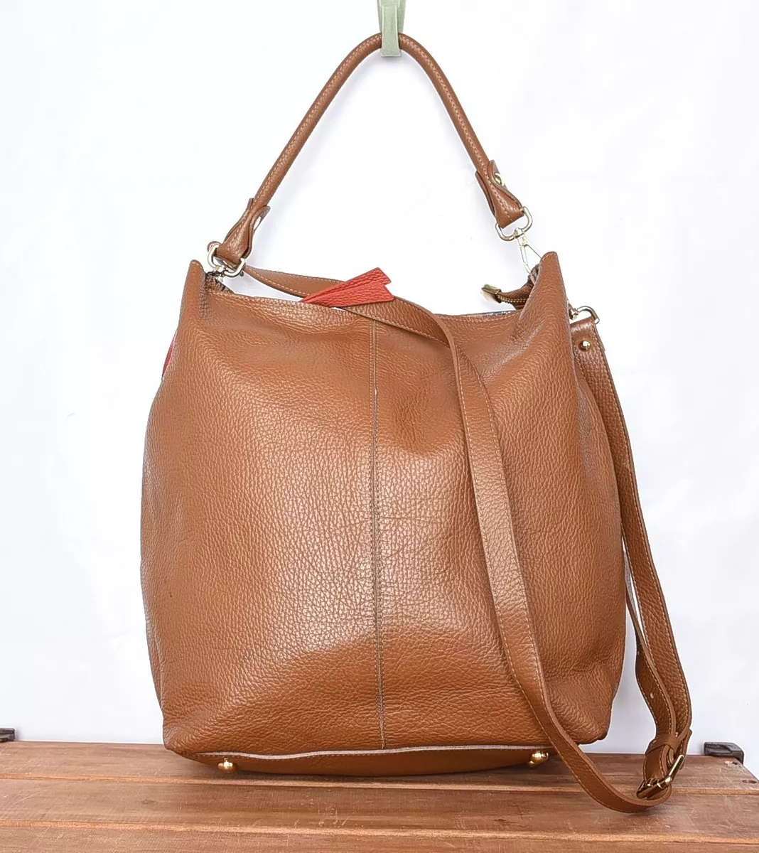 GIANNI NOTARO C.J. Italy Tan Soho Leather Satchel Shoulder Crossover BAG  PURSE | eBay