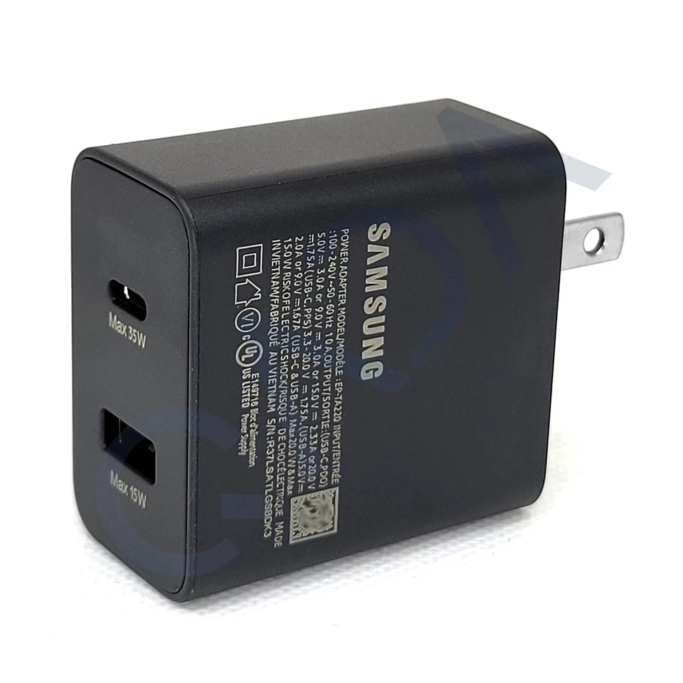 Samsung 35W Dual Port Super Fast Wall Charger USB-C Duo Power Adapter NEW!! 2023 - Image 2 of 3