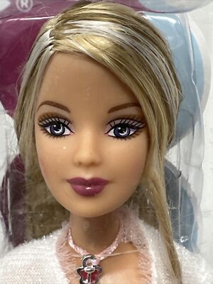 Fashion Fever Barbie White Ensemble Ruched Skirt Fuzzy Sweater
