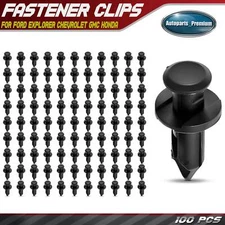 100Pcs 8mm Nylon Bumper Retainer Clips Push-Type with Closed End for Ford Chevy