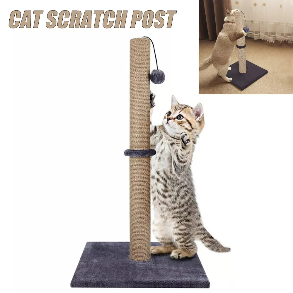TALL LARGE CAT SCRATCHING POST 74CM STRONG NATURAL SISAL POLE HEAVY DUTY  BASE