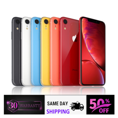 Apple iPhone XR 64GB Unlocked - Black, Coral, Blue - Verizon, AT&T, Sprint