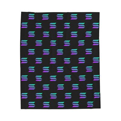 Solana Velveteen Plush Blanket | Black Solana Cryptocurrency Blanket