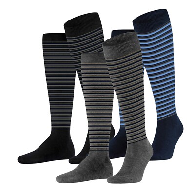 PACK CALZETTONI DA UOMO LUNGHI IN CALDO COTONE FANTASIA RIGHE