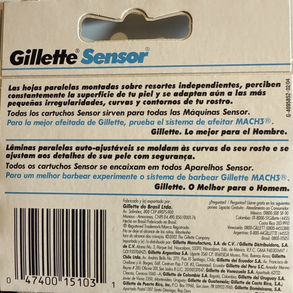15 cartuchos de recarga de cuchillas de afeitar con sensor Gillette - Imagen 2 de 4