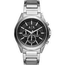 Armani Exchange AX2600 Men's 44mm Grey Dial Chrono Stainless Bracelet Watch BNIB