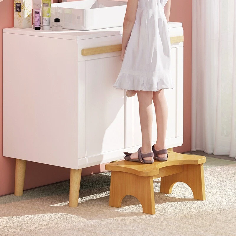 Toilet stool, children's footstool, solid wood cushion footstool, squatting tool - Image 3 of 4