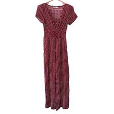 Hollister Womens Jumpsuit Size XS Burgundy Stripe