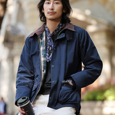 Retro Men Oil Wax Jackets Lapel Waterproof Coats Work Windbreaker Outdoor  S-3XL