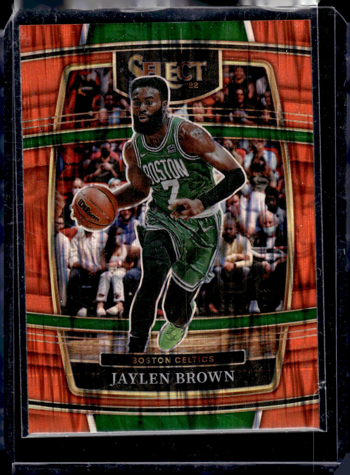 Jaylen Brown Orange Flash Prizms 2021-22 Panini Select #67 