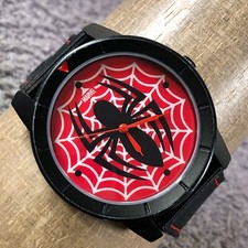 Marvel Men Spiderman Symbol Black Nylon Strap...