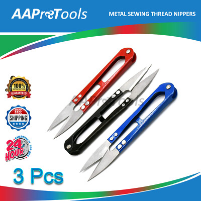 3 PCS Metal SEWING THREAD Nippers Trimming Scissors Snippers Clippers 3 Color 