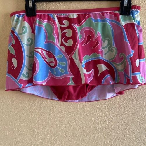 Athleta M Coconut Girl skirt bikini bottom Y2K NEW skirted bikini Retro Print