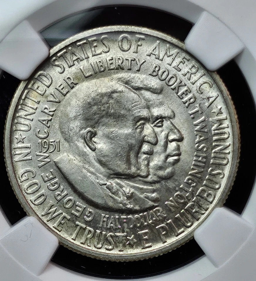 *RARE* 1951-D Washington-Carver Silver Half Dollar- NGC MS 65 Lustrous Specimen - Image 3 of 4