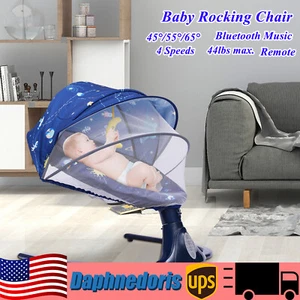 Baby Swing pour les bébés Bounceur électrique avec 4 Échanger Amplitudes Bleu US