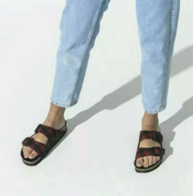 New Birkenstock Men\'s Arizona Rivet Shearling Sandal Plaid Wool ,Size 11 - 11,5 BIRKENSTOCK Arizona Rivet Shearling Men main image 4