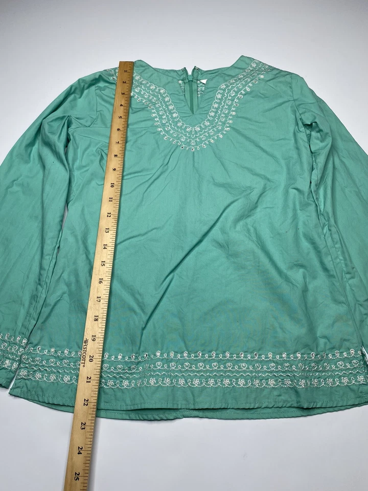 VTG Girls Kids Lilly Pulitzer Green Embroidered Tunic Pullover Top Shirt Sz 14 - Image 3 of 4