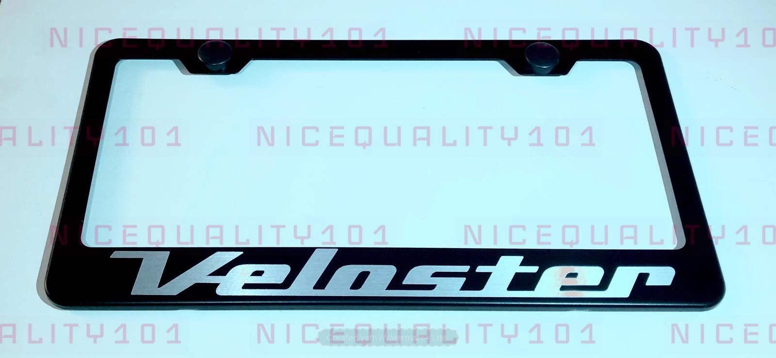 Veloster Stainless Steel Finished License Plate Frame Holder Rust Free