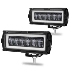 5inch LED Work Driving Light Bar White Halo DRL Fog Pods Offroad Truck SUV ATV