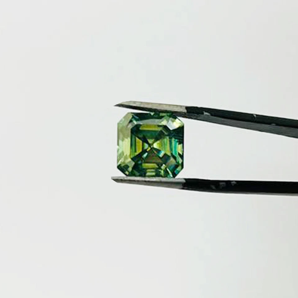 4-5 Ct Asscher Cut Loose Greenish Blue Lab Created Diamond VVS1 Certified ! - Image 4 of 4