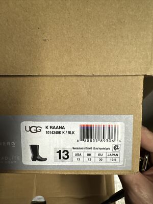 専用2セット！！ Ugg Australia Girls Black Rubber Raana Boots Size 13 | eBay