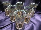 6 CULVER SARATOGA hiball tumbler GLASSES turquoise 22 kt GOLD VINTAGE midcentury — photo 4