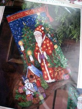Christmas Dimensions Holiday Needlepoint Stocking Kit,MERRY MOMENT,9126,Rare,16"