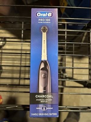 Oral-B Pro 100 Black Charcoal Bristles Battery Powered Timer Toothbrush