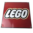 Vintage LEGO Logo Sign - Square Red Porcelain Enamel Advertising Sign